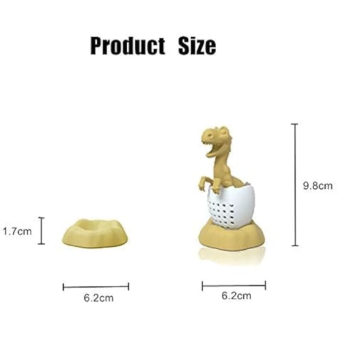 كاست ويف مصفاة شاي مبتكرة على شكل قشر بيضة ديناصور لأوراق الشاي السائبة تناسب أحجام الأكواب والأكواب المختلفة سهلة التنظيف فلتر شاي سائب ملحقات شاي محمولة - Image 4