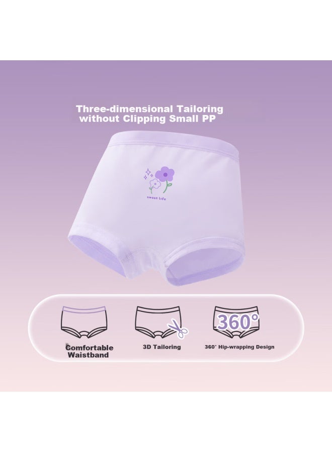 Deesha 7a Antibacterial Mulberry Silk Bottoms Children's Underwear Girls Cotton Shorts Student Baby Boxer Shorts - Image 2