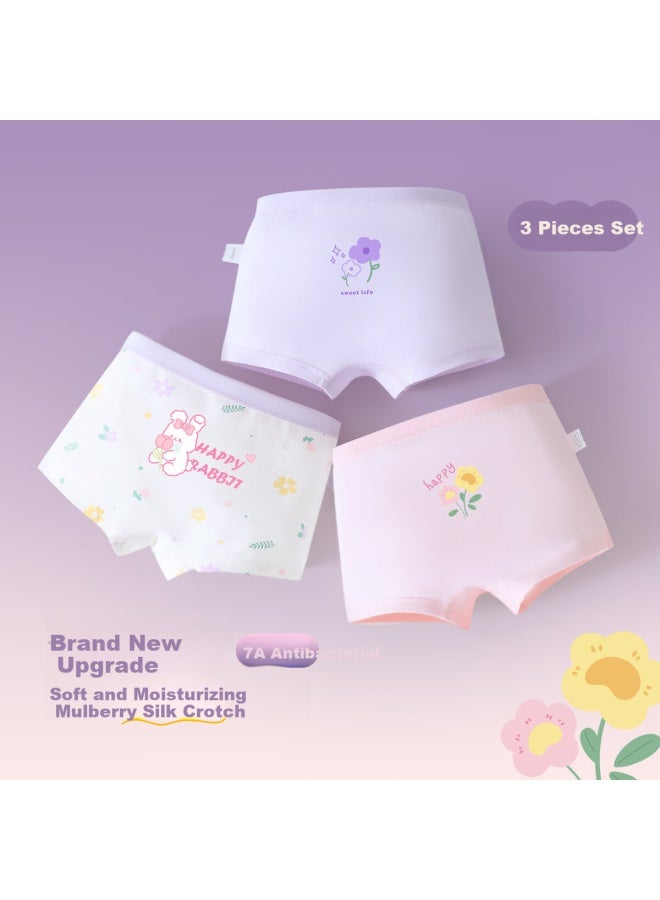 Deesha 7a Antibacterial Mulberry Silk Bottoms Children's Underwear Girls Cotton Shorts Student Baby Boxer Shorts - Image 1
