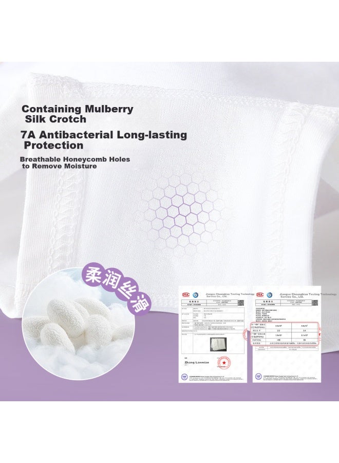 Deesha 7a Antibacterial Mulberry Silk Bottoms Children's Underwear Girls Cotton Shorts Student Baby Boxer Shorts - Image 3