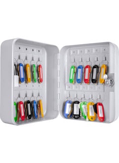 HMV MALL HMV MALL Combination Entry Key Locker Security Metal Key Box with 20 Tags Adjustable Wall Mount Key Lock Cabinet Ideal for Property Managers Homes Hotels 1Pcs 