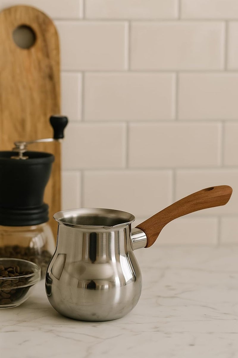 B&D Turkish Coffee Pot with Wooden Handle - Image 1