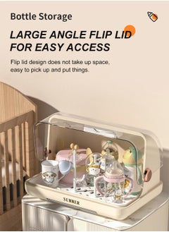 MaBaby Baby Bottle Storage Box With Dust-Proof Cover, UV Sterilizer And Storage Box For Baby Bottles  - Image 3
