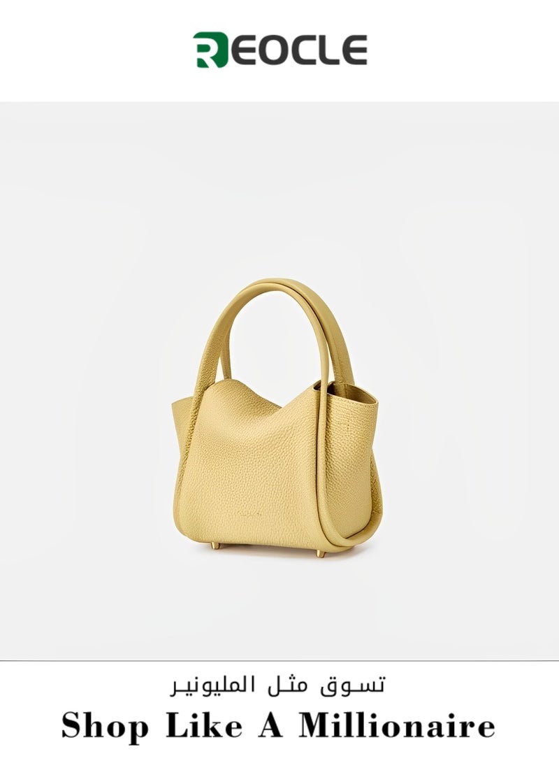 REOCLE Women's Shoulder Bags Small Handbags Dumpling Mini Cloud Bag Mini Leather Tote Bag Retro Crossbody Bag with Removable Strap - Image 1