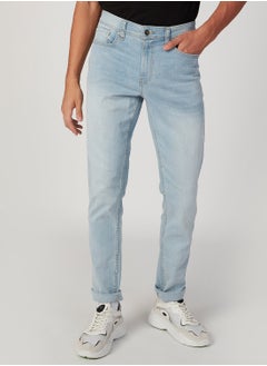 Lee Cooper Slim Fit Plain Mid Waist Jeans with Pocket Detail  - Image 1