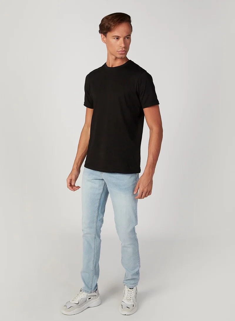 Lee Cooper Slim Fit Plain Mid Waist Jeans with Pocket Detail