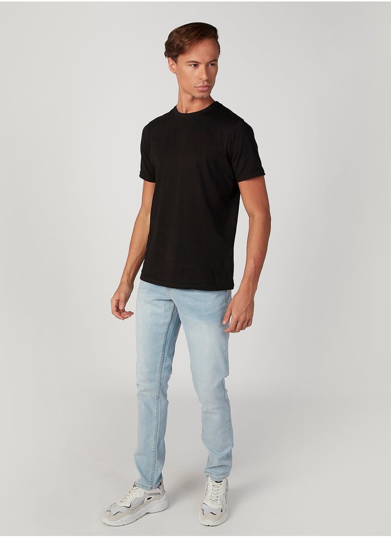 Lee Cooper Slim Fit Plain Mid Waist Jeans with Pocket Detail  - Image 3