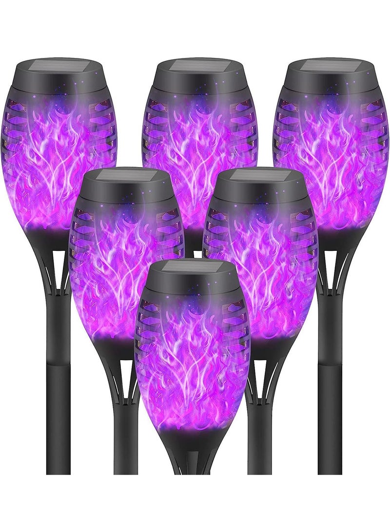 Generic 6-Pieces Solar Torch Lights With Flickering Flame Fire Effect Garden Light Auto On OR Off Dust To Dawn Outdoor Waterproof Landscape Decoration Solar Powered Security Torch Light  - Image 1