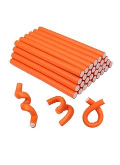 ECVV 10 Pcs Hair Curlers Roll Stick Soft Sponge Hair Curling Roller Flex Silicone Magic Air Foam Roller Bendy Rod Hair Styling Tools |1.8 x 24Cm||Random Color|  - Image 1