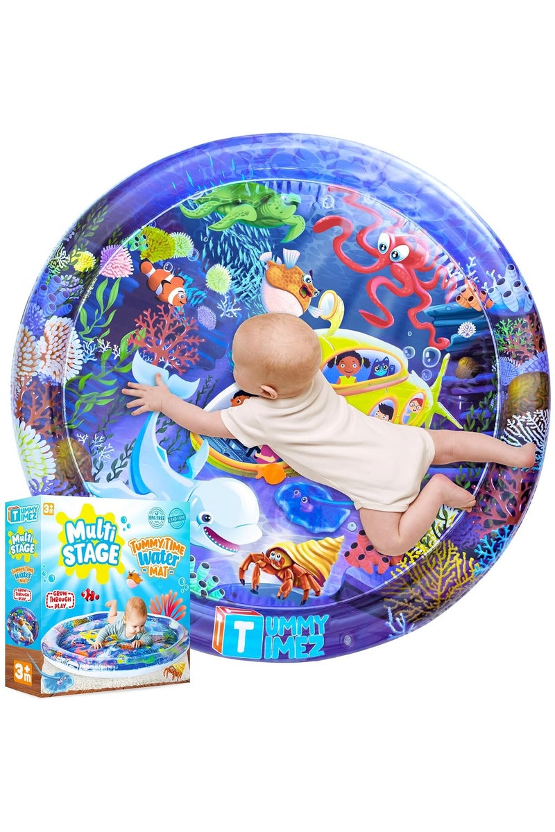 ممز بلانيت حصيرة مائية لوقت البطن، ألعاب أطفال حديثي الولادة، مركز أنشطة متعدد المراحل كبير جدًا، ألعاب أطفال وألعاب حسية، ألعاب أطفال حديثي الولادة، حصيرة لعب قابلة للنفخ، هدية تحفيز بصري للأولاد والبنات، ألعاب أطفال حتى سن 5 سنوات - Image 1