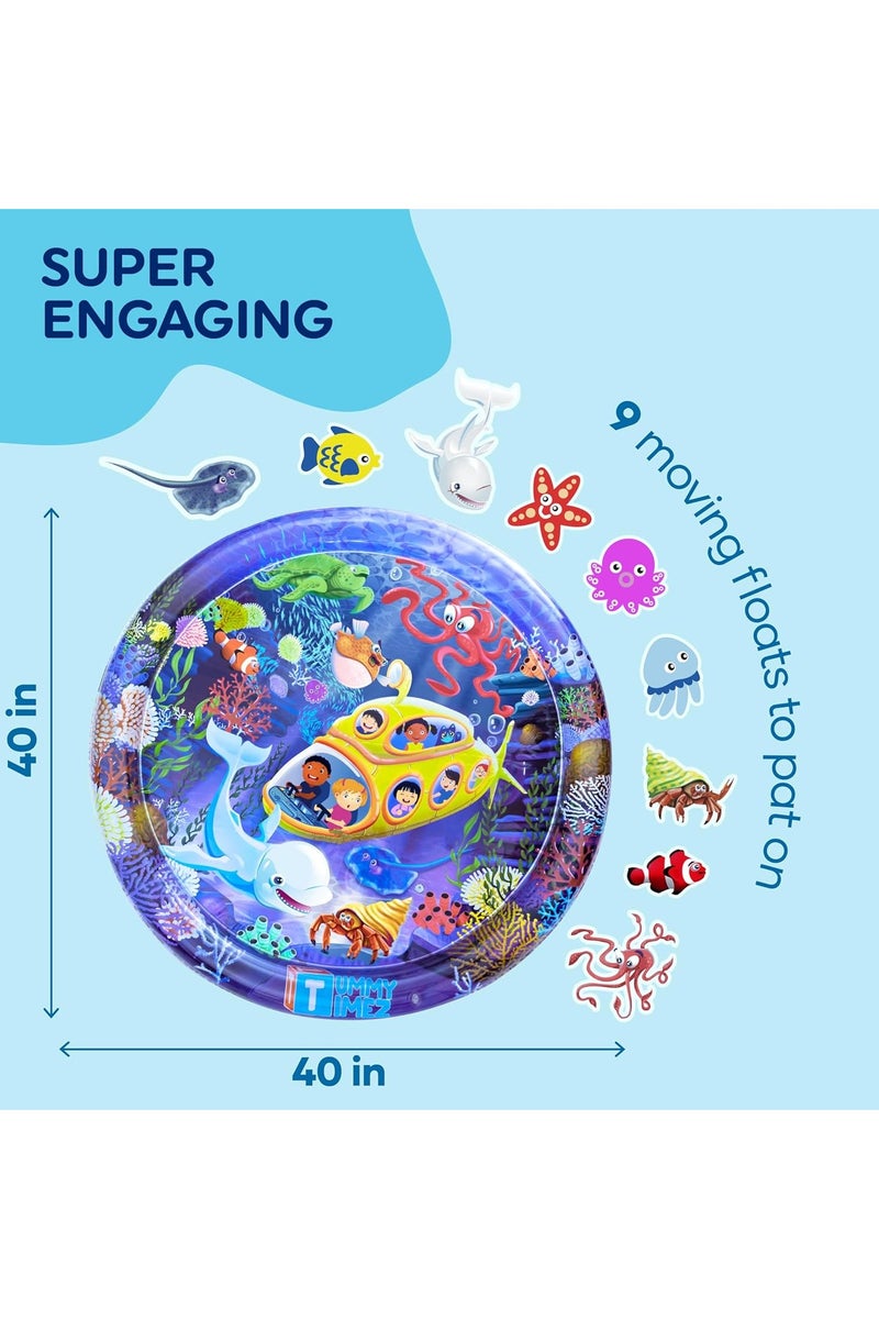 ممز بلانيت حصيرة مائية لوقت البطن، ألعاب أطفال حديثي الولادة، مركز أنشطة متعدد المراحل كبير جدًا، ألعاب أطفال وألعاب حسية، ألعاب أطفال حديثي الولادة، حصيرة لعب قابلة للنفخ، هدية تحفيز بصري للأولاد والبنات، ألعاب أطفال حتى سن 5 سنوات - Image 4