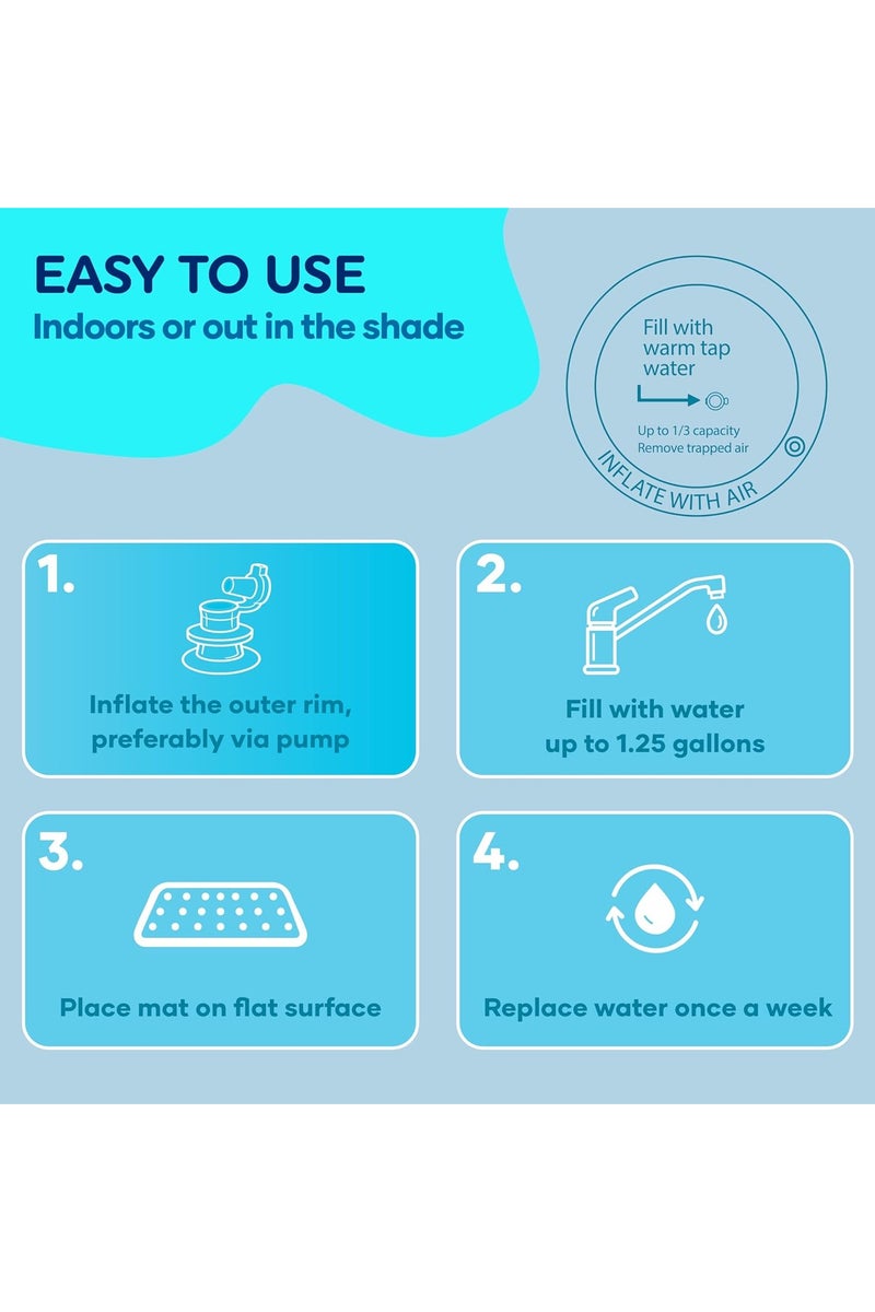 ممز بلانيت حصيرة مائية لوقت البطن، ألعاب أطفال حديثي الولادة، مركز أنشطة متعدد المراحل كبير جدًا، ألعاب أطفال وألعاب حسية، ألعاب أطفال حديثي الولادة، حصيرة لعب قابلة للنفخ، هدية تحفيز بصري للأولاد والبنات، ألعاب أطفال حتى سن 5 سنوات - Image 5