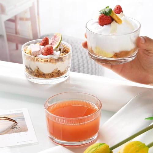 bellemax 200ML Ice Cream Glasses Cups Dishes for Desserts, Milkshake,Fruit and Pudding Glass Serving Bowls, Perfect for Home, Restaurants and Parties Dishwasher Safe (Set of 6) (BX-04) - Image 3