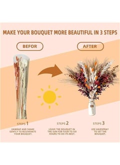 MIXDE Natural Dried Pampas Grass, Boho Decor Fluffy White Pompous Grass Large Reed Bunny Tail Wheat Stalk Decorative Plumes Italian Goldenrod Flower Bouquet for Wedding Fall Home Decor (HS84)  - Image 5