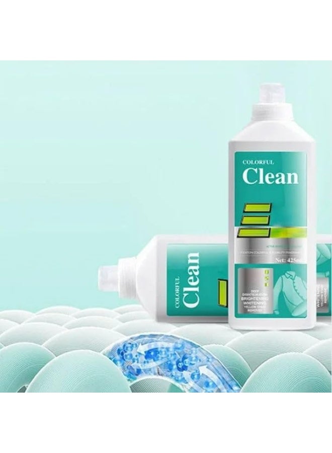 Colorful Clean Color‑Safe Bleach Liquid Laundry Whitener & Booster | Non‑Chlorine Oxygen Formula | Brightens Whites & Colors, Removes - Image 4