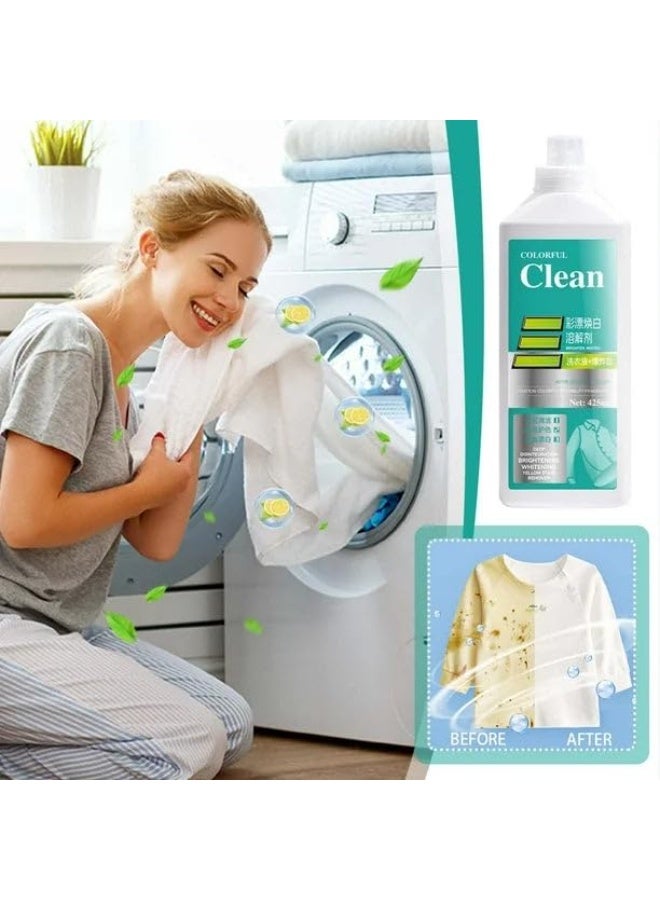 Colorful Clean Color‑Safe Bleach Liquid Laundry Whitener & Booster | Non‑Chlorine Oxygen Formula | Brightens Whites & Colors, Removes - Image 5