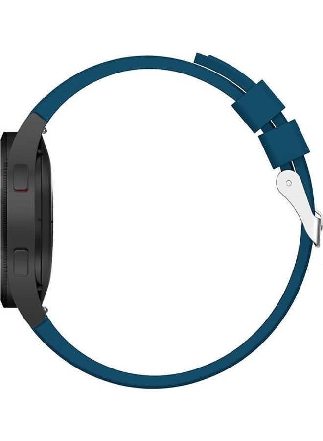 NIBEMINENT Silicone Replacement Watchband For Samsung Galaxy Watch 4 44mm Dark Blue - Image 5