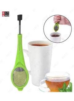 RACO RACO Tea Silicone Strainer Tea Infuser Built In Plunger Reusable Tea Bag Plastic Tea & Coffee Strainer Measure Swirl Steep Stir & Press, Green  - Image 2