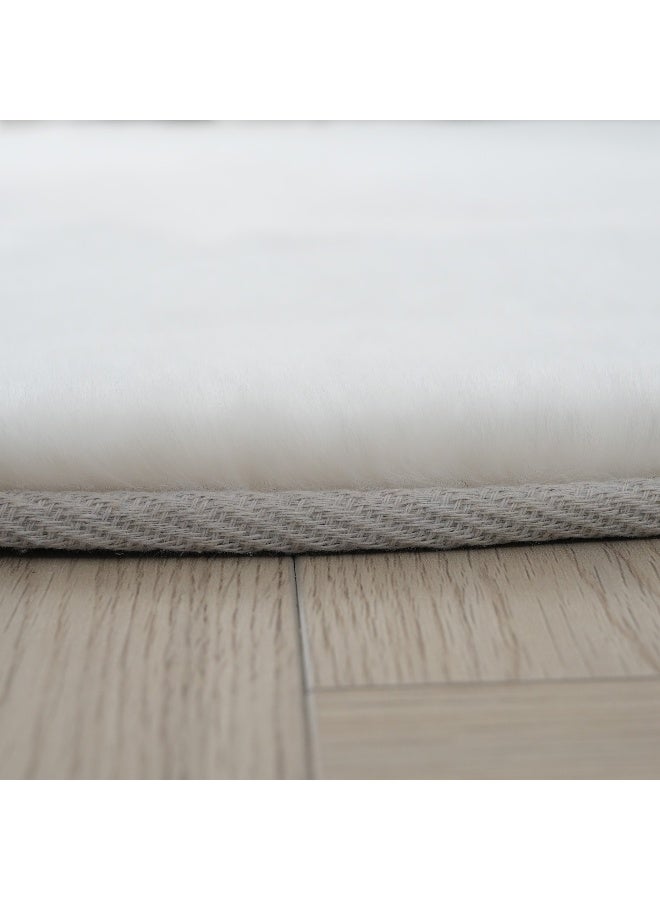 Home Box سجادة دائرية من فرو الأرنب الصناعي 90 x 90 سم - Image 3