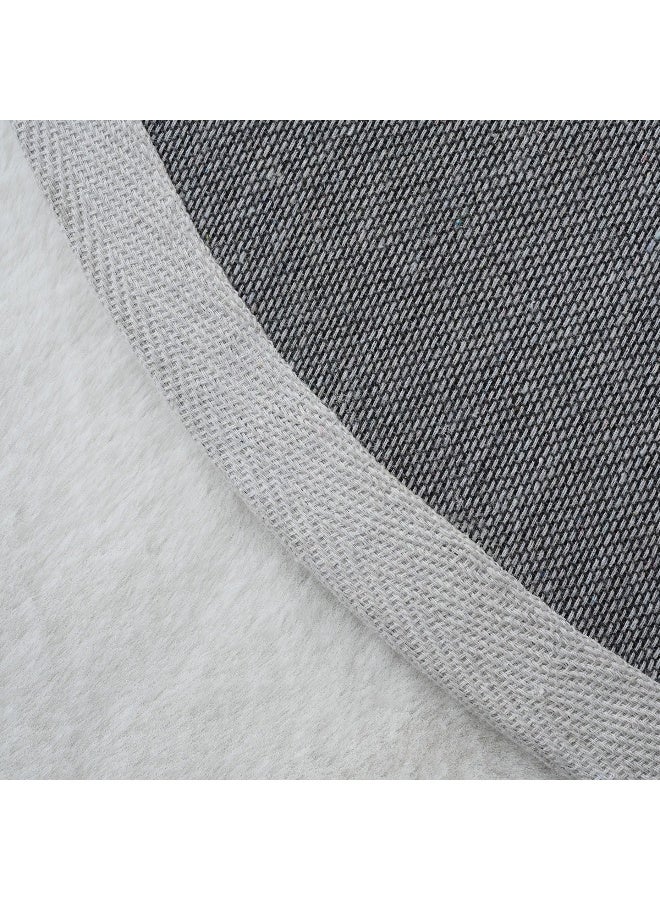 Home Box سجادة دائرية من فرو الأرنب الصناعي 90 x 90 سم - Image 5