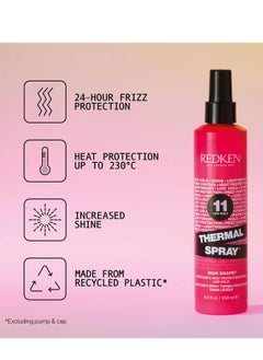 REDKEN Redken Thermal Spray 11 Low Hold | Thermal Smoothing Holding Spray | For All Hair Types | Provides a Smooth, Silky & Frizz-Free Blow-Dry Finish | Mild Control | Protects Against Heat Damage | 8.5 Oz  - Image 3
