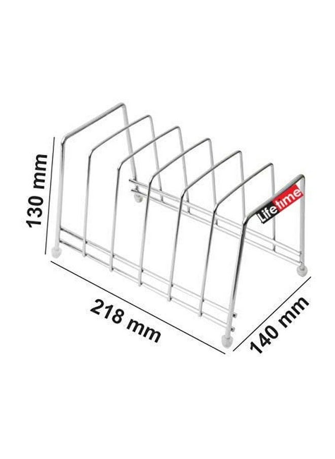 Life Time LIFE TIME Multipurpose Chrome Plated Stainless Steel Dish thali Plate Rack Holder Stand for Kitchen Utensil Rack, Pot lid Holder (6 Sections Plate Rack)  - Image 3