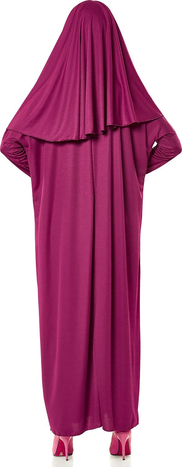 İhvan Ihvan One Piece Prayer Dress - Fuchsia - 5015 and Prayer Rug and Zikirmatik - Triple Set  - Image 3