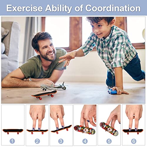 squishy 4pcs Fingerboard, Mini Skateboard Toy Set for Kids and Adults, Random Designs for Finger Coordination Training, Stress Relief and Party Favors - Image 3