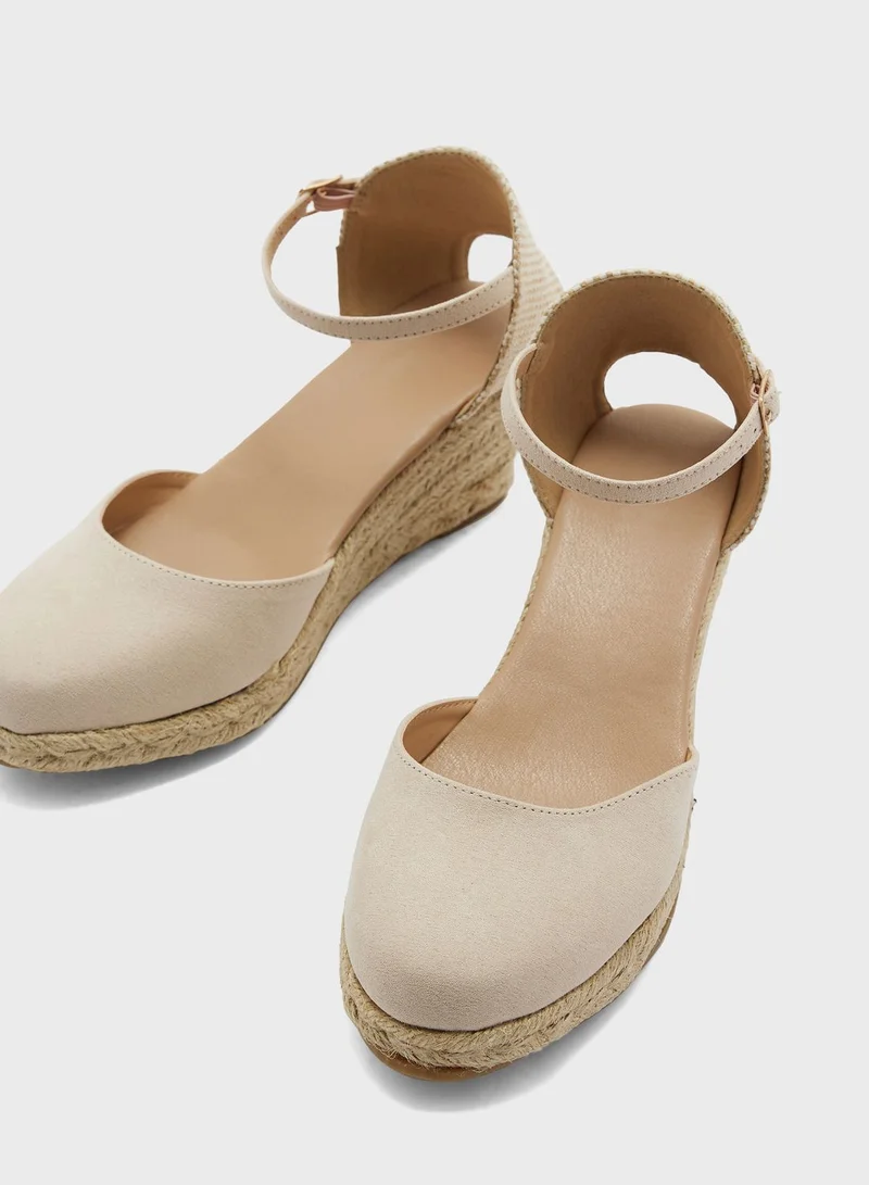 Truffle Mid Heel Espadrille Wedge Pump