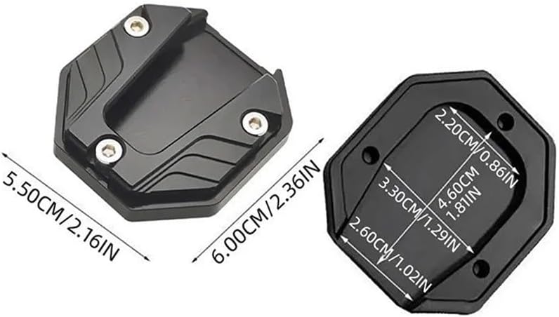Motorcycle Kickstand Extender Pad CNC Aluminum Alloy Anti Skid Enlarged Base Titanium Color - Image 4