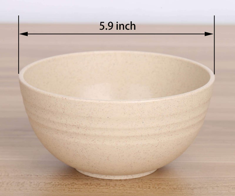 LuckyZone Unbreakable Cereal Bowls - 24 oz Reusable Wheat Straw Bowl Set of 6 - Dishwasher & Microwave Safe - Perfect for Cereal, Soup and Rice - BPA Free, Healthy & Eco-Friendly (6 Color_H) - Image 2