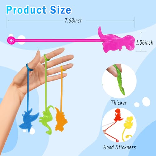 Genuvi Dinosaur Sticky Hands Bulk 36 PCS Dinosaur Party Favors for Kids Stretchy Dino Sticky Hand Toy Goodie Bag Stuffers Fillers Treasure Box Toys for Classroom Prizes Carnival Birthday Party Supplies Gifts - Image 5