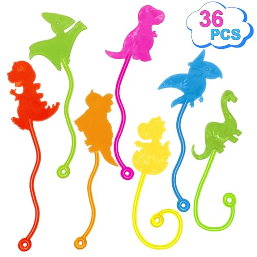 Genuvi Dinosaur Sticky Hands Bulk 36 PCS Dinosaur Party Favors for Kids Stretchy Dino Sticky Hand Toy Goodie Bag Stuffers Fillers Treasure Box Toys for Classroom Prizes Carnival Birthday Party Supplies Gifts - Image 1