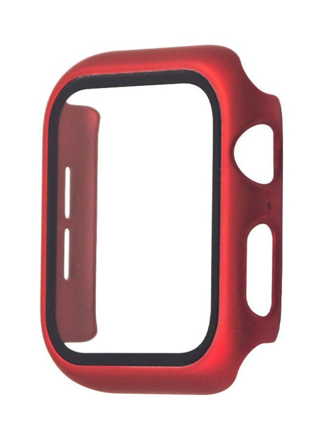 NIBEMINENT Toughed Film Protective Case For Apple Watch 4/5/6 Generation Red  - Image 1