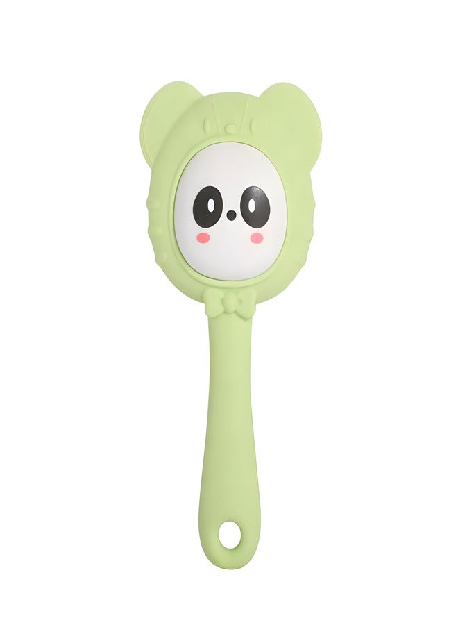 Cuteably Panda Baby Rattle Teether, Silicone, BPA-Free, Light Green (Green) - Image 1