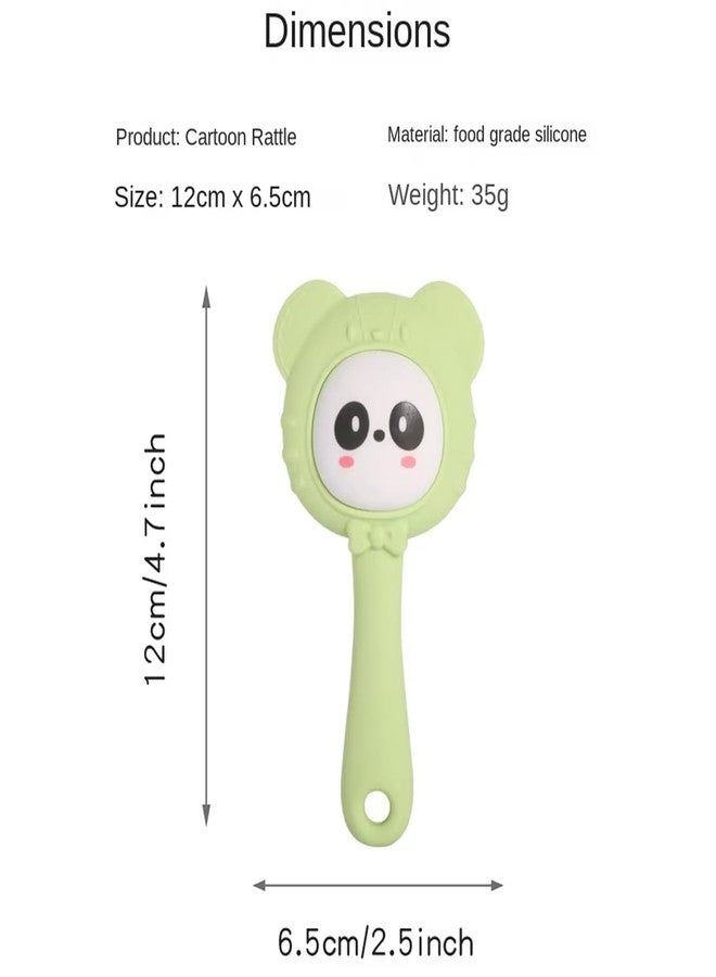Cuteably Panda Baby Rattle Teether, Silicone, BPA-Free, Light Green (Green) - Image 3