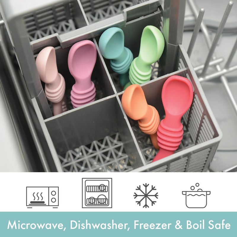 PrimaStella Silicone Chew Spoon Set for Babies and Toddlers | Safety Tested | BPA Free | Microwave, Dishwasher and Freezer Safe - Image 4