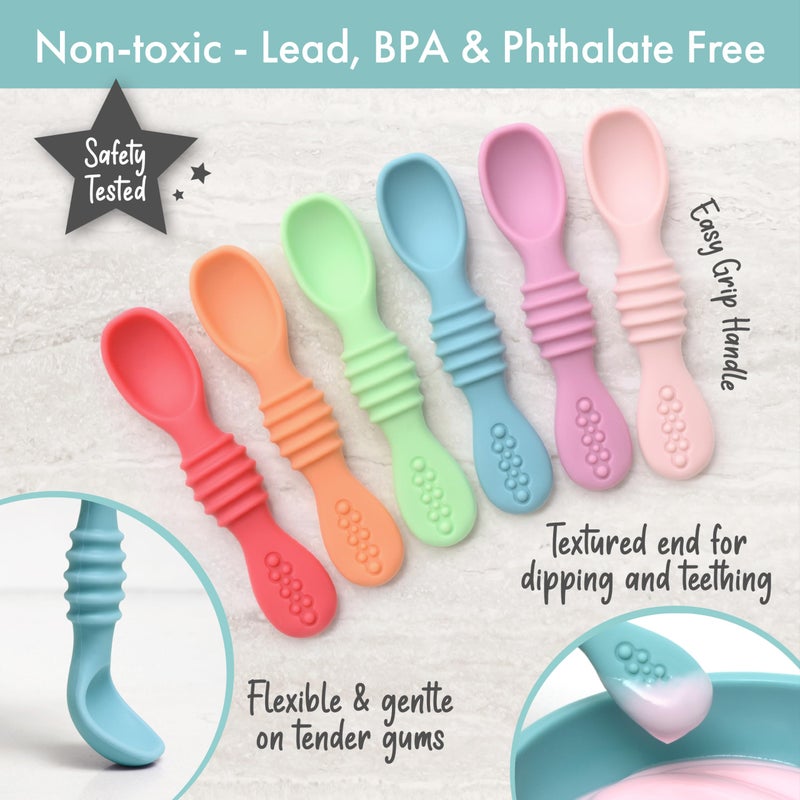 PrimaStella Silicone Chew Spoon Set for Babies and Toddlers | Safety Tested | BPA Free | Microwave, Dishwasher and Freezer Safe - Image 2