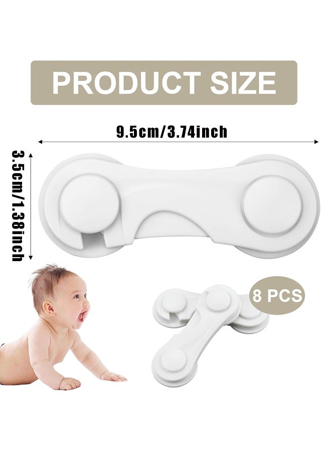 8 Pack Cabinet Door Locks for Baby Proof and Child Safety Cabinet Locks for Kitchen Drawer Cupboards Fridge Closet Pantry - Image 2