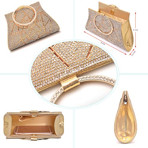 MOSSMON Crystal Clutch Purses Bride and Bridesmaid Handbag Elegant Wristlet Evening Bag for Women - Image 5