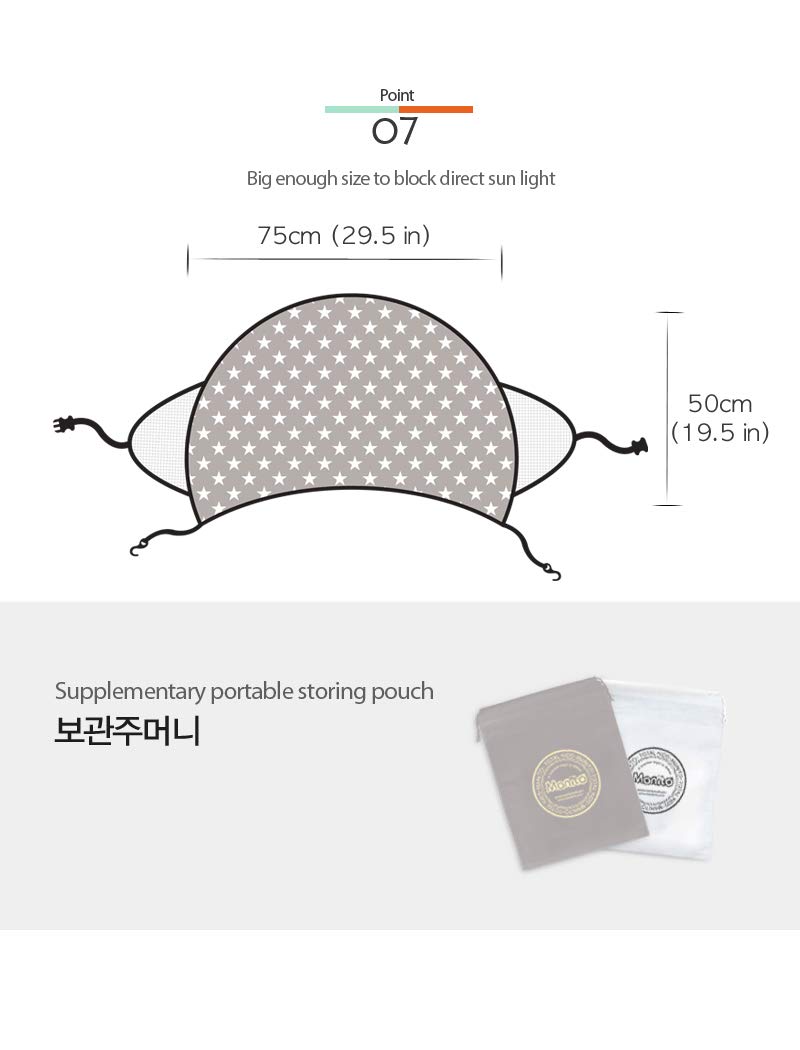 Manito Sun Shade for Strollers and Car Seats - Scandi (Star Grey) UPF 50+ - Image 4
