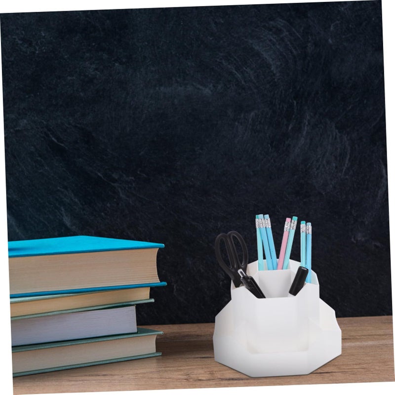 Rotating Pen And Brush Holder Multi Function Desk Organizer For Office Home Capacity Storage Stationery Cosmetics Light Blue - Image 4
