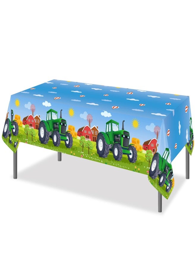 BHNACIER 2 Pcs Tractor Party Tablecloths Green Tractor Table Cover for Tractors Birthday Party Decorations Green Farm Table Cover Rectangular Tabecloth for Farms Themed Birthday Partys Supplies, 54x87In - Image 5
