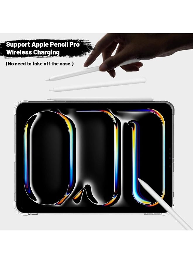 DUSALA - Case for iPad Pro 13-inch 2024 (M4) Support Pencil Charging, Soft TPU Transparent Back Corners Bumper Protective Cover Anti-Scratch Shock Proof Lightweight Shell for iPad Pro 13 2024 - Image 1