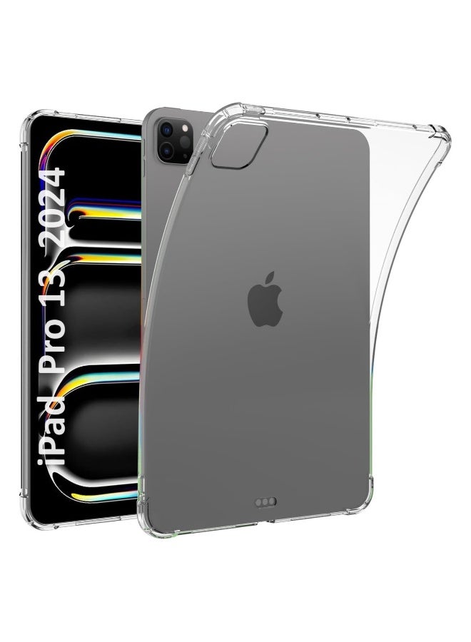 DUSALA Case for iPad Pro 13-inch 2024 (M4) Support Pencil Charging, Soft TPU Transparent Back Corners Bumper Protective Cover Anti-Scratch Shock Proof Lightweight Shell for iPad Pro 13 2024