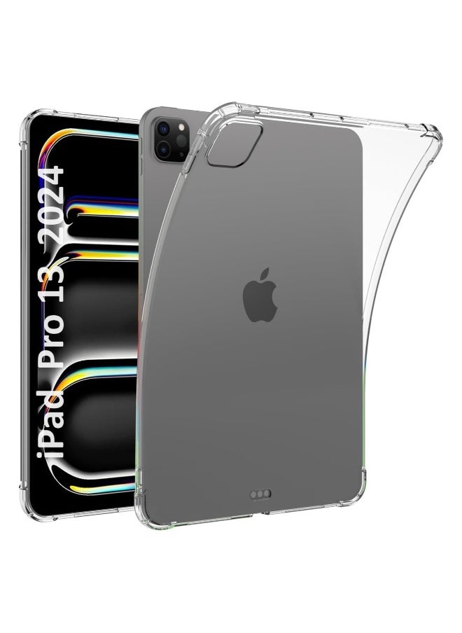 DUSALA - Case for iPad Pro 13-inch 2024 (M4) Support Pencil Charging, Soft TPU Transparent Back Corners Bumper Protective Cover Anti-Scratch Shock Proof Lightweight Shell for iPad Pro 13 2024 - Image 1