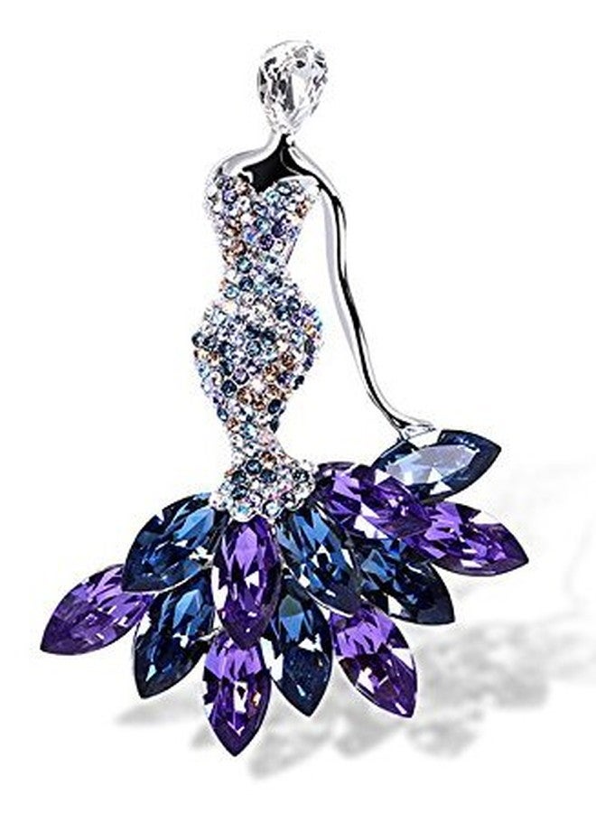 YouBella Jewellery Gracias Collection Dancing Doll Unisex Brooch for Women/Girls/Men (Blue)