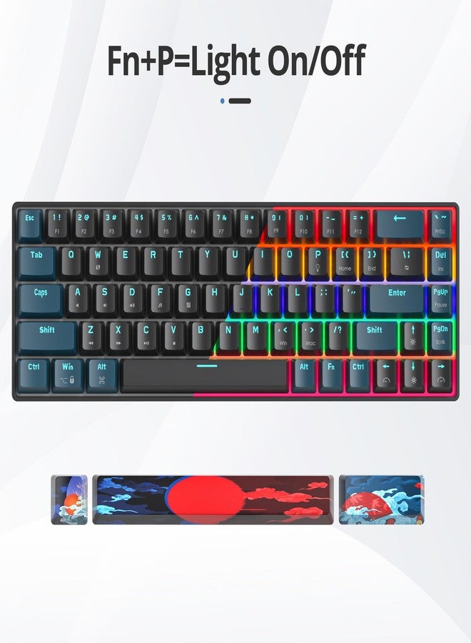 surmen 65% Mechanical Gaming Keyboard with Linear Red Switch, Wired Mini Compact Keyboard 60 Percent Backlit for Laptop Desktop PC Gamers（68 Monster B-Rainbow） - Image 4