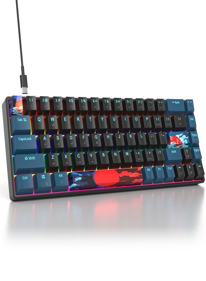 surmen 65% Mechanical Gaming Keyboard with Linear Red Switch, Wired Mini Compact Keyboard 60 Percent Backlit for Laptop Desktop PC Gamers（68 Monster B-Rainbow） - Image 1