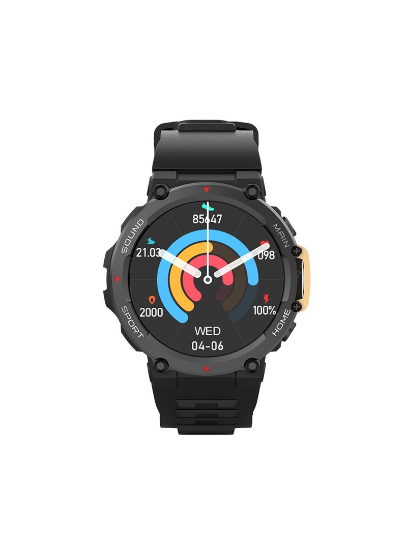 Goaltage SW02 Vintage Smart Watch with Water Resistant, NFC Payment, and Sleep, Heart Rate, Pressure, and Oxygen Monitoring - Black - Image 1